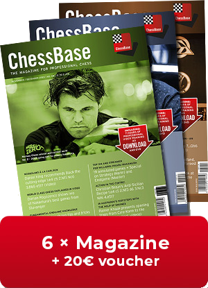 Abonnement d'un an à ChessBase Magazine + bon d'achat de € 20
